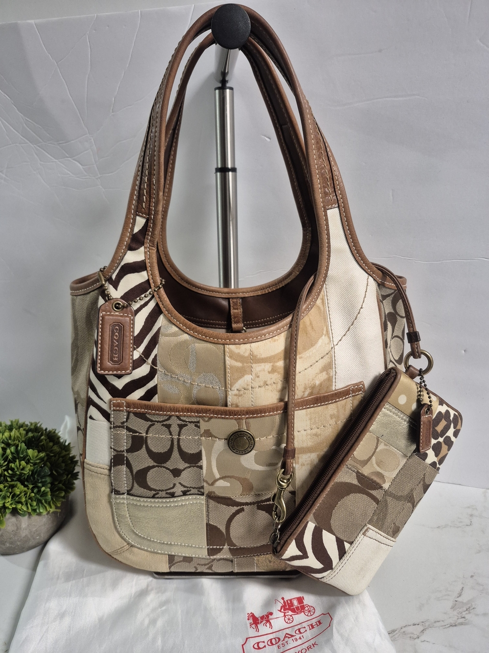 Y2k Vintage Coach Patchwork Ergo with Wristlet